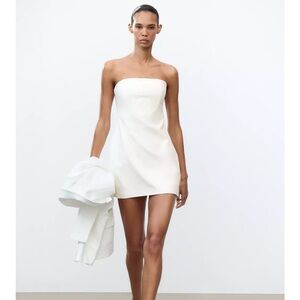 Zara white strapless mini dress